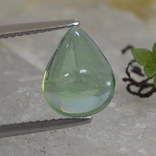3.4ct Pear Shape Sugarloaf Cabochon Green Fluorite for sale thumb image of 3.4ct Pear Shape Sugarloaf Cabochon Green Fluorite (ID: 493612)