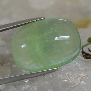 19.97 ct Green Fluorite Stone, Natural Fluorite in Cushion Cabochon Shape for Sale
