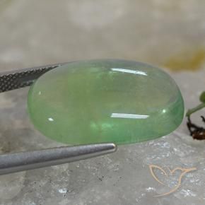 Fluorite Gemstone in 21.5 x 15.7 mm Size for Sale, Fluorite Stone in Earthy Green Color