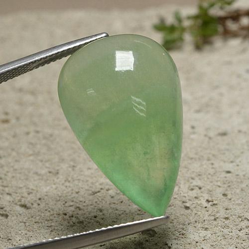 Fluorite Gemstone in 26.8 x 16.9 mm Size for Sale, Fluorite Stone in Pear Green Color