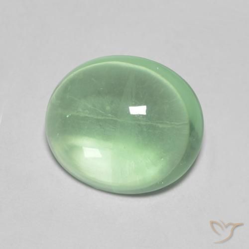 Warmes Grün Fluorit Edelstein - 7ct Oval Cabochon (ID: 493930)