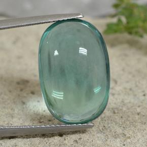 Голубовато-зеленый Флюорит Камень - 15.9ct Овал Кабошон (ID: 496598)