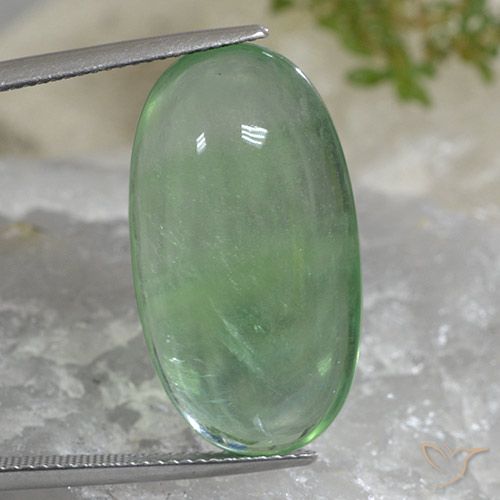 27.65ct Natural Warm Green Fluorite, Oval, Transparent