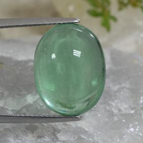 Light Green Fluorite Gem - 17.6ct Oval Cabochon (ID: 496603)