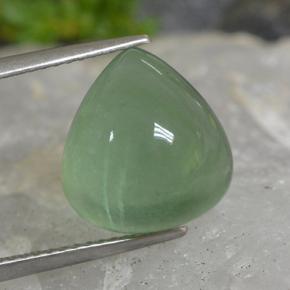 Verde claro Fluorita Gema - 8.1ct Cabujón Pera (ID: 496608)