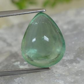 Light Mint Green Fluorite Gem - 5.7ct Pear Cabochon (ID: 496611)
