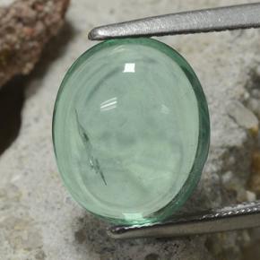 Light Green Fluorite Gem - 6.3ct Oval Cabochon (ID: 496617)