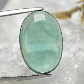 Mint Green Fluorite Gem - 10.9ct Oval Cabochon (ID: 496987)