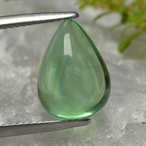 Light Green Fluorite Gem - 6.5ct Pear Cabochon (ID: 496992)