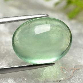 8.59 ct Green Fluorite Stone, Natural Fluorite in Oval Cabochon Shape for Sale
