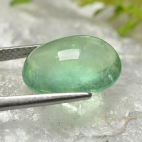 Fluorite Gemstone in 14.2 x 10.8 mm Size for Sale, Fluorite Stone in Light Green Color