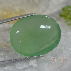 46.27 ct Green Fluorite Stone, Natural Fluorite in Oval Cabochon Shape for Sale