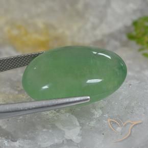 Fluorite Gemstone in 25.2 x 19.9 mm Size for Sale, Fluorite Stone in Earthy Green Color