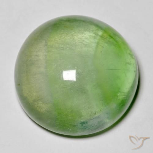 100%NATURAL AFRICAN GREEN FLUORITE 8 mm ROUND CABOCHON LOOSE GEMSTONE 