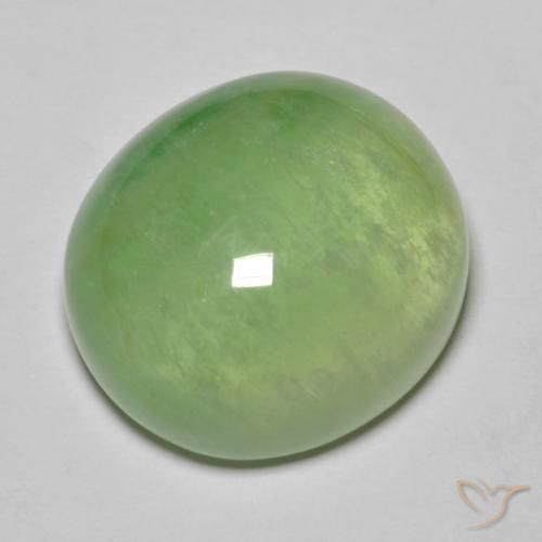 26.52 ct Green Fluorite Stone, Natural Fluorite in Oval Cabochon Shape for Sale