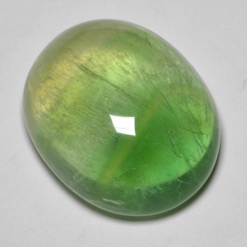 Verde bosque Fluorita Gema - 37.3ct Cabujón Óvalo (ID: 597481)