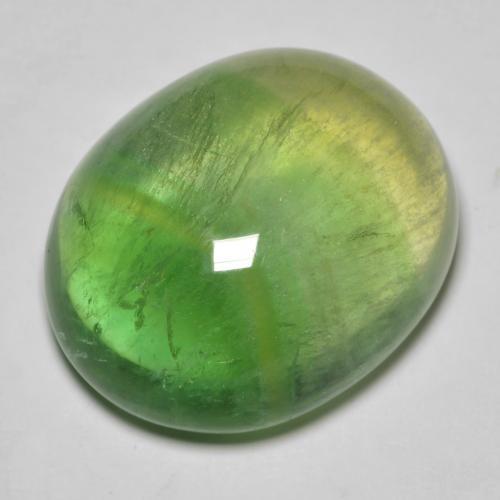 37.28 ct Green Fluorite Stone, Natural Fluorite in Oval Cabochon Shape for Sale