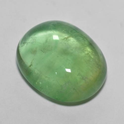 Pale Pear Green Fluorite Gem - 14.1ct Oval Cabochon (ID: 597795)
