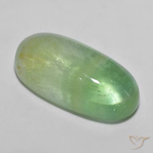 14.07ct Natural Yellowish Green Fluorite, Oval, Transparent
