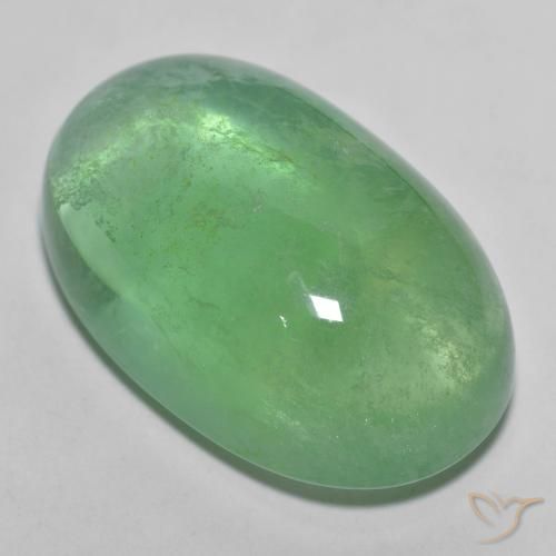 26.04ct Natural Warm Green Fluorite, Oval, Transparent
