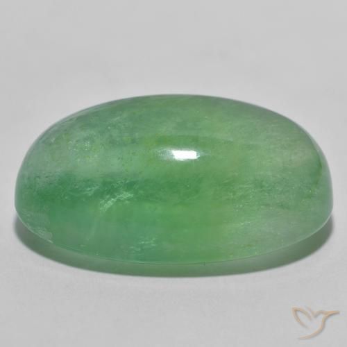 Fluorite Gemstone in 21.9 x 14 mm Size for Sale, Fluorite Stone in Warm Green Color