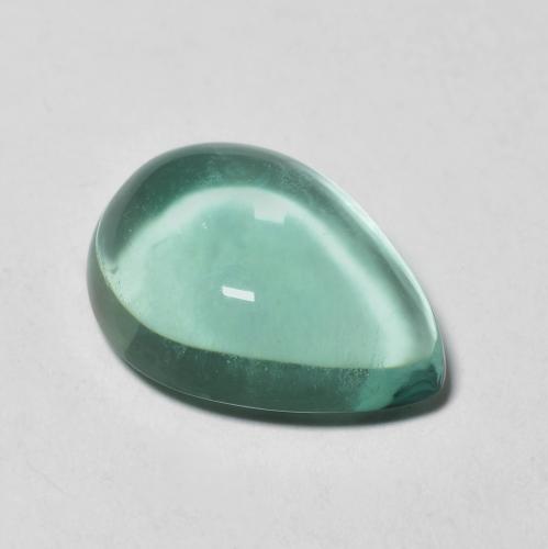 Blue Green Fluorite Gem - 4.1ct Pear Cabochon (ID: 597803)