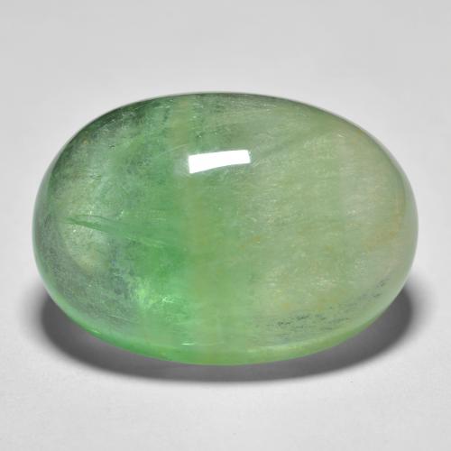 Pale Pear Green Флюорит Камень - 29.6ct Овал Кабошон (ID: 598614)