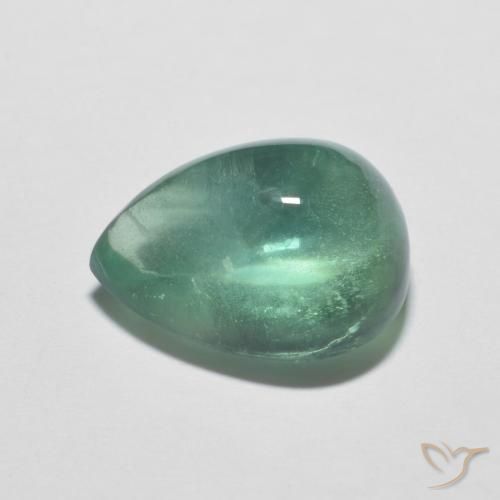 Fluorite Gemstone in 12.5 x 9.9 mm Size for Sale, Fluorite Stone in Light Blue Green Color