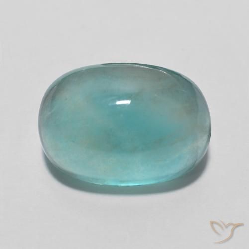 7.8 ct Blue Green Fluorite, 13.1 x 9.3 mm Oval Cut From India, Photo A