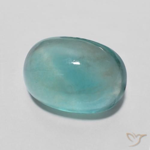 7.80 ct Turquoise Fluorite Stone, Natural Fluorite in Oval Cabochon Shape for Sale