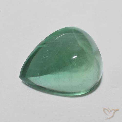 9.31 ct Green Fluorite, 13.9 x 11.2 mm Pear Cut From India, Photo A