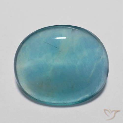 Fluorita Turquesa Cabujón Óvalo de 17,1 x 14,5mm de India, peso de 17.09 ct, piedra preciosa natural No tratado en claridad Transparente, Fluorita de 1 pieza - Color: , dureza Mohs de 4, Photo A