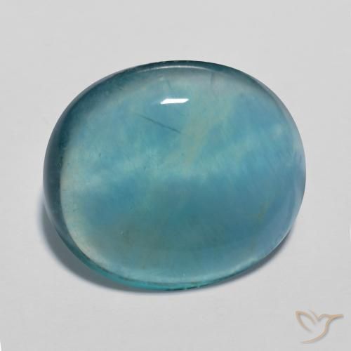 17.09 ct Turquoise Fluorite Stone, Natural Fluorite in Oval Cabochon Shape for Sale