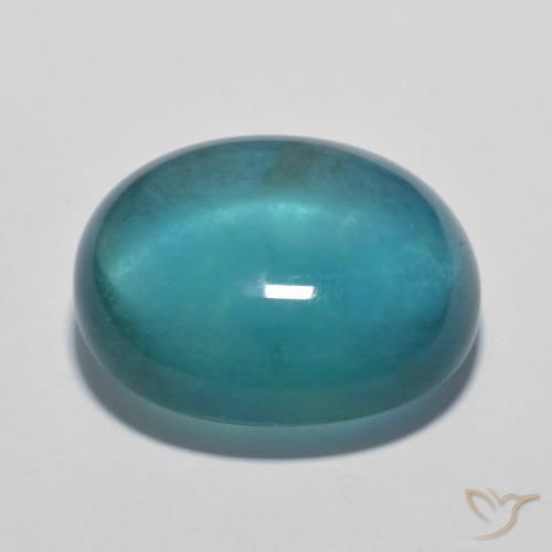 Fluorite Gemstone in 17.1 x 14.5 mm Size for Sale, Fluorite Stone in Deep Blue Green Color