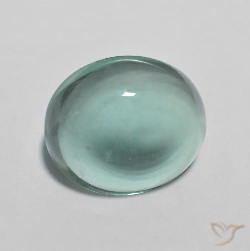 8.25 ct Turquoise Fluorite Stone, Natural Fluorite in Oval Cabochon Shape for Sale