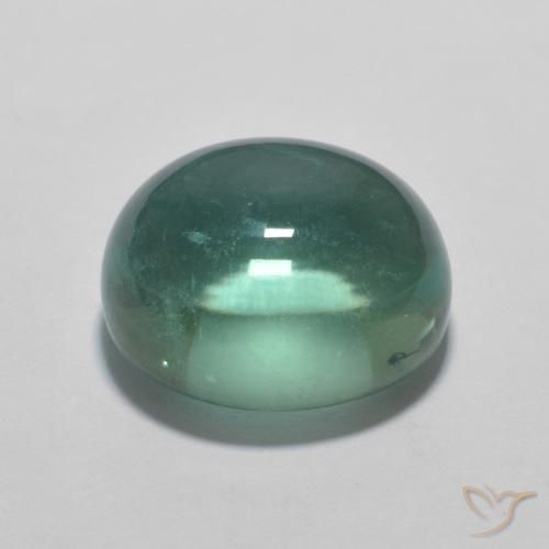 Fluorite Gemstone in 12.3 x 10.4 mm Size for Sale, Fluorite Stone in Very Light Blue Green Color