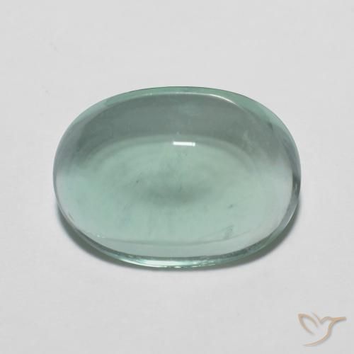 7.09ct Natural Very Light Blue Green Fluorite, Oval, Transparent