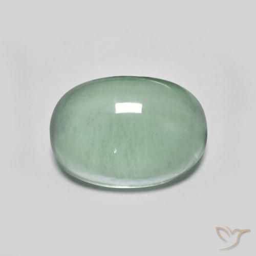 Fluorita Turquesa Ovalada de 10,4 x 7,5mm de India, peso de 3.63 ct, piedra preciosa natural No tratado en Transparente Clarity, Fluorita Cabujón Óvalo de 1 pieza - Color: , dureza Mohs de 4, Photo A