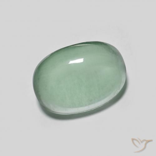 3.63 ct Turquoise Fluorite Stone, Natural Fluorite in Oval Cabochon Shape for Sale