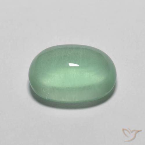 Fluorite Gemstone in 10.4 x 7.5 mm Size for Sale, Fluorite Stone in Bluish Green Color