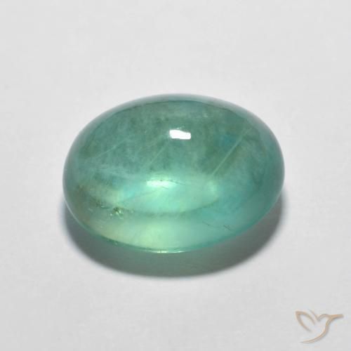 Fluorite Gemstone in 12 x 10 mm (calibrated) Size for Sale, Fluorite Stone in Light Blue Green Color