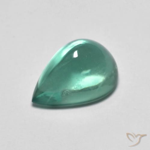 4.64ct Natural Bluish Green Fluorite, Pear Shape, Transparent