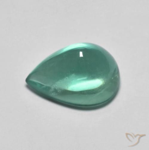 Fluorite Gemstone in 12 x 8 mm (calibrated) Size for Sale, Fluorite Stone in Bluish Green Color