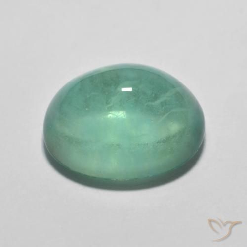 Fluorite Gemstone in 12.8 x 10.3 mm Size for Sale, Fluorite Stone in Blue Green Color