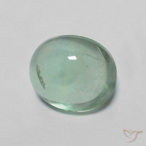 2.96 ct Green Fluorite Stone, Natural Fluorite in Oval Cabochon Shape for Sale