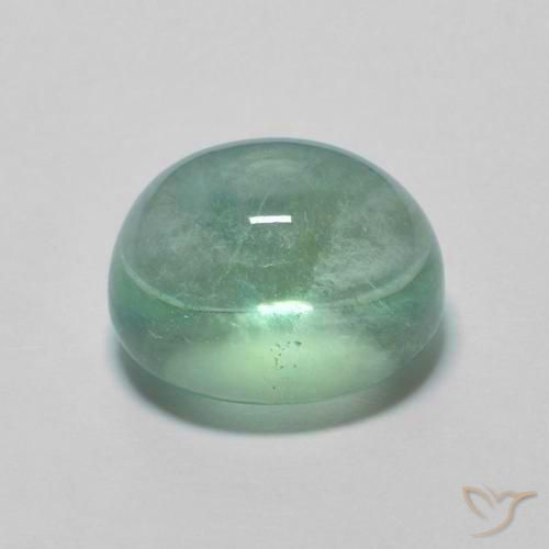 Fluorite Gemstone in 8.5 x 7 mm Size for Sale, Fluorite Stone in Warm Green Color
