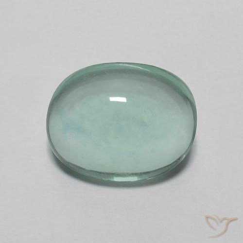 3.14 ct Blue Green Fluorite, 9.3 x 7.4 mm Oval Cut From India, Photo A