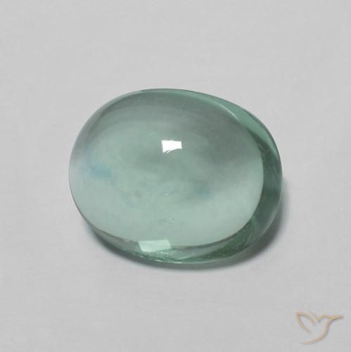 3.14 ct Turquoise Fluorite Stone, Natural Fluorite in Oval Cabochon Shape for Sale