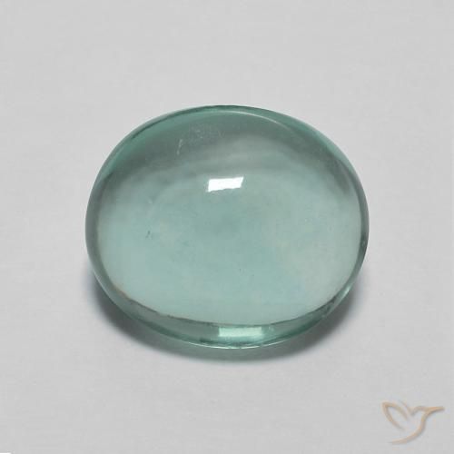 2.81 ct Blue Green Fluorite, 8.5 x 7.2 mm Oval Cut From India, Photo A