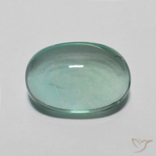 12,3 x 8,4 mm 毫米印度椭圆形绿松石萤石,重 5,09 克拉,天然宝石,透明 净度,1 萤石 - 颜色为蓝绿色,莫氏硬度为 4, Photo A